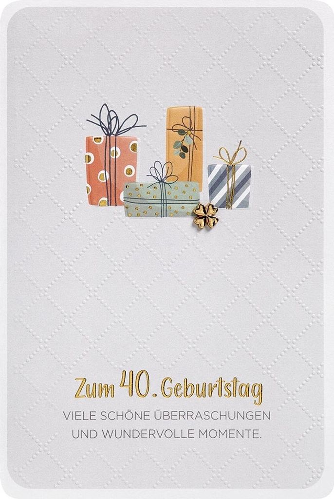 40 Geburtstag Finest Collection Karte mit Briefumschlag plastikfrei u