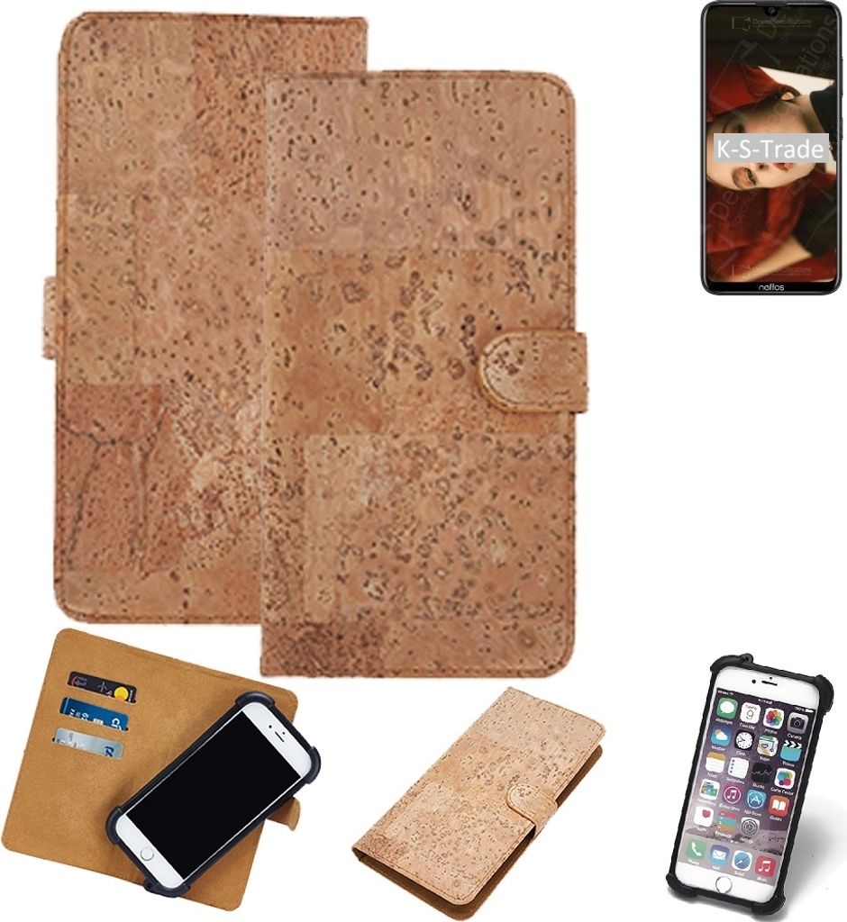K-S-Trade Hülle kompatibel mit TP-LINK Neffos X20 Kork Handyhülle Cover Schutzhülle TPU Case Bumper in Hellbraun, (1x)