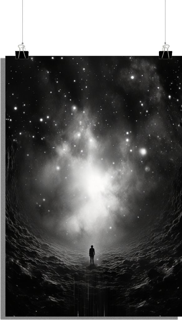 Sterne Poster - Universum Poster - Schwarz-Weiß Poster - 51x71cm - Perfekt zum Einrahmen