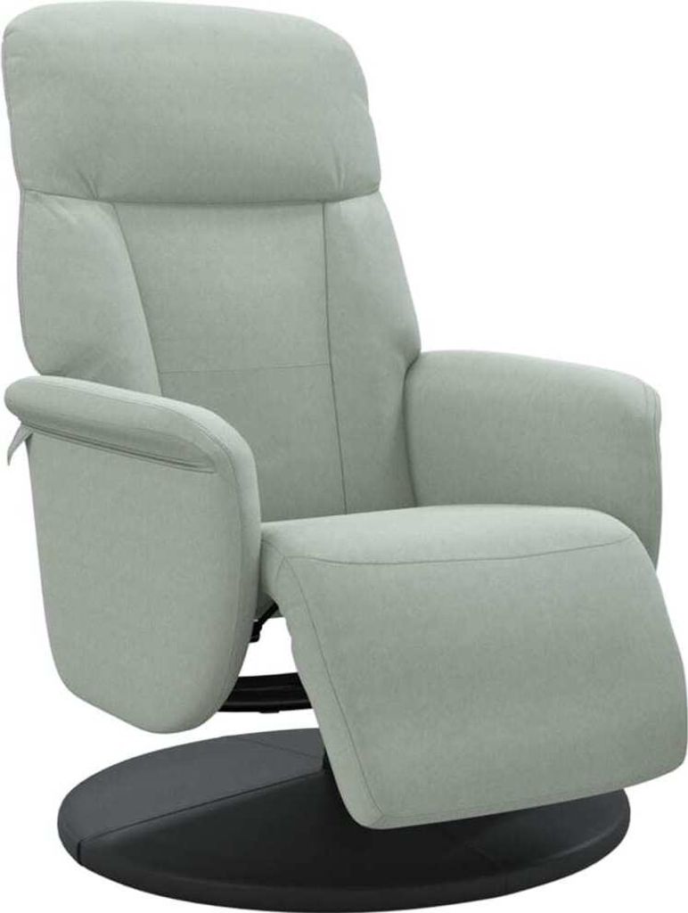 SYFAX Relaxsessel mit Fußteil Hellgrau Samt