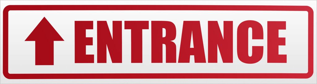 Kiwistar Entrance with Arrow Magnetschild Schild magnetisch - 30cm Rot - reflektierend - Magnetfolie für Auto PKW Kfz
