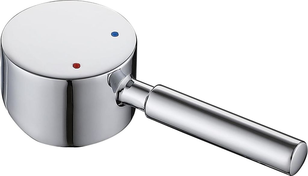 Allecto Premium - Universeller Ersatz-Metallhebel für Wasserhähne - Warm- und Kaltwasserfarbknopf - 10 x 10 mm - Poliertes Chrom