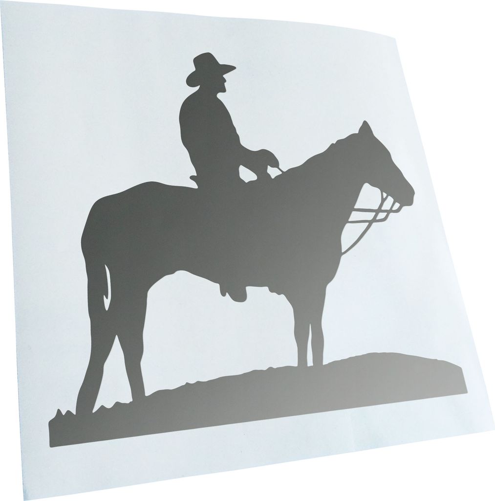 hauptsachebeklebt Kiwistar - Autoaufkleber - Cowboy mit Pferd Steppe Heckscheibe - Aufkleber für Auto Kfz Fahrrad, LKW, Truck Mofa