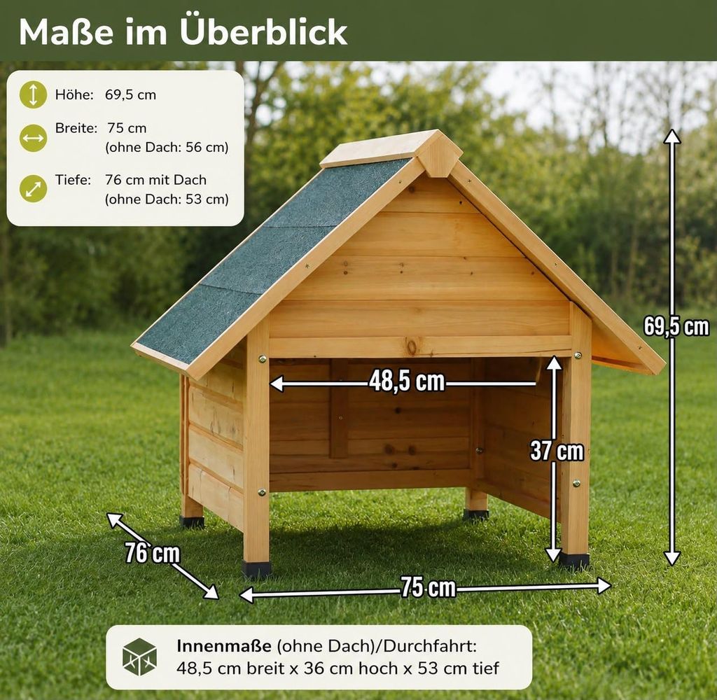 Garage für Mähroboter, Massivholz, spitzdach Produktbild 