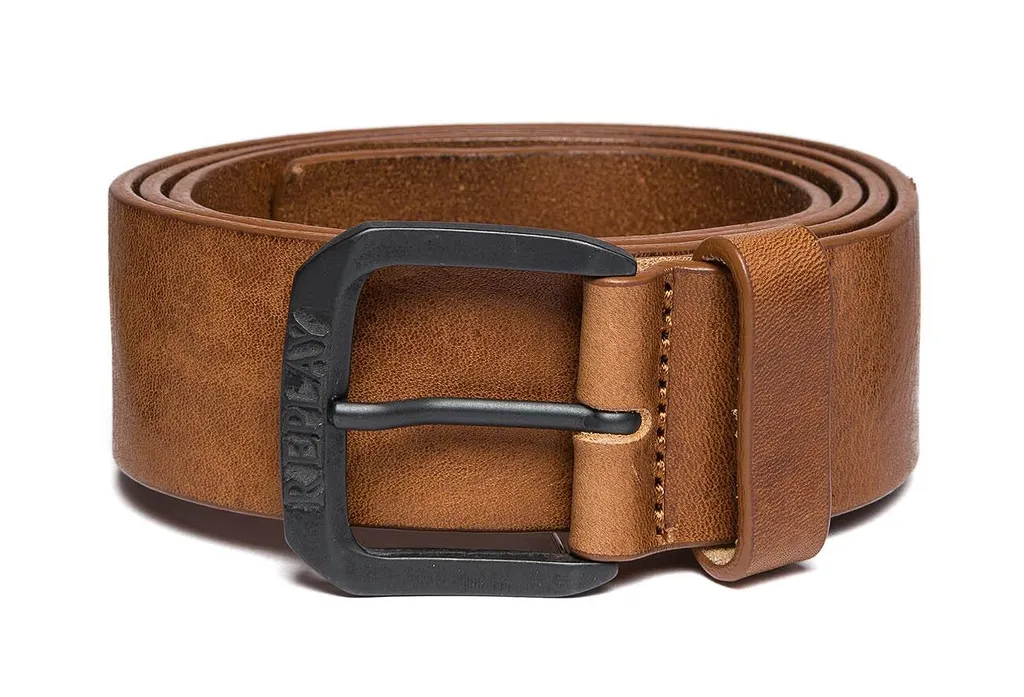 Cintura Uomo Replay W110 Vintage Leather - Il Marrone del Vero Cuoio