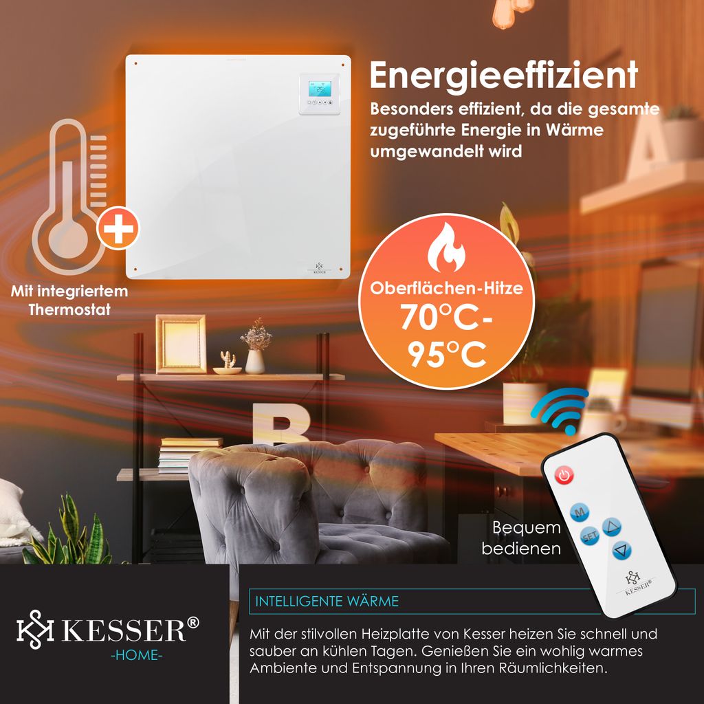 KESSER® Infrarotheizung 425-550 Watt mit Fernbedienung ✓ Produktbild 5
