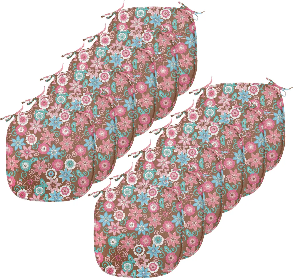 Cuscini Sedie Shabby Chic ABAKUHAUS Fiori Rosa Set 12 Pezzi
