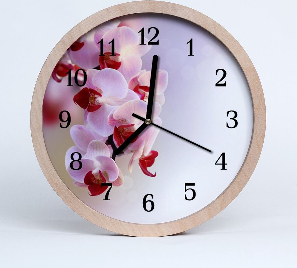 Holzuhr 20fi cm wanduhr - Orchidee Blumen