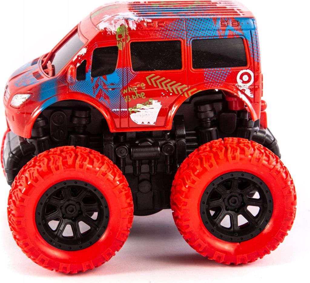 Monster Truck Bus Spielzeugauto Friktionsantrieb Bunt Geländewagen Kinder Geschenk