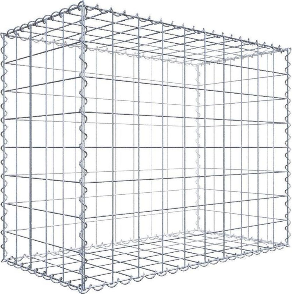 Gabione 100 cm x 80 cm x 50 cm (L x H x T), Maschenweite 10 cm x 10 cm, Spirale