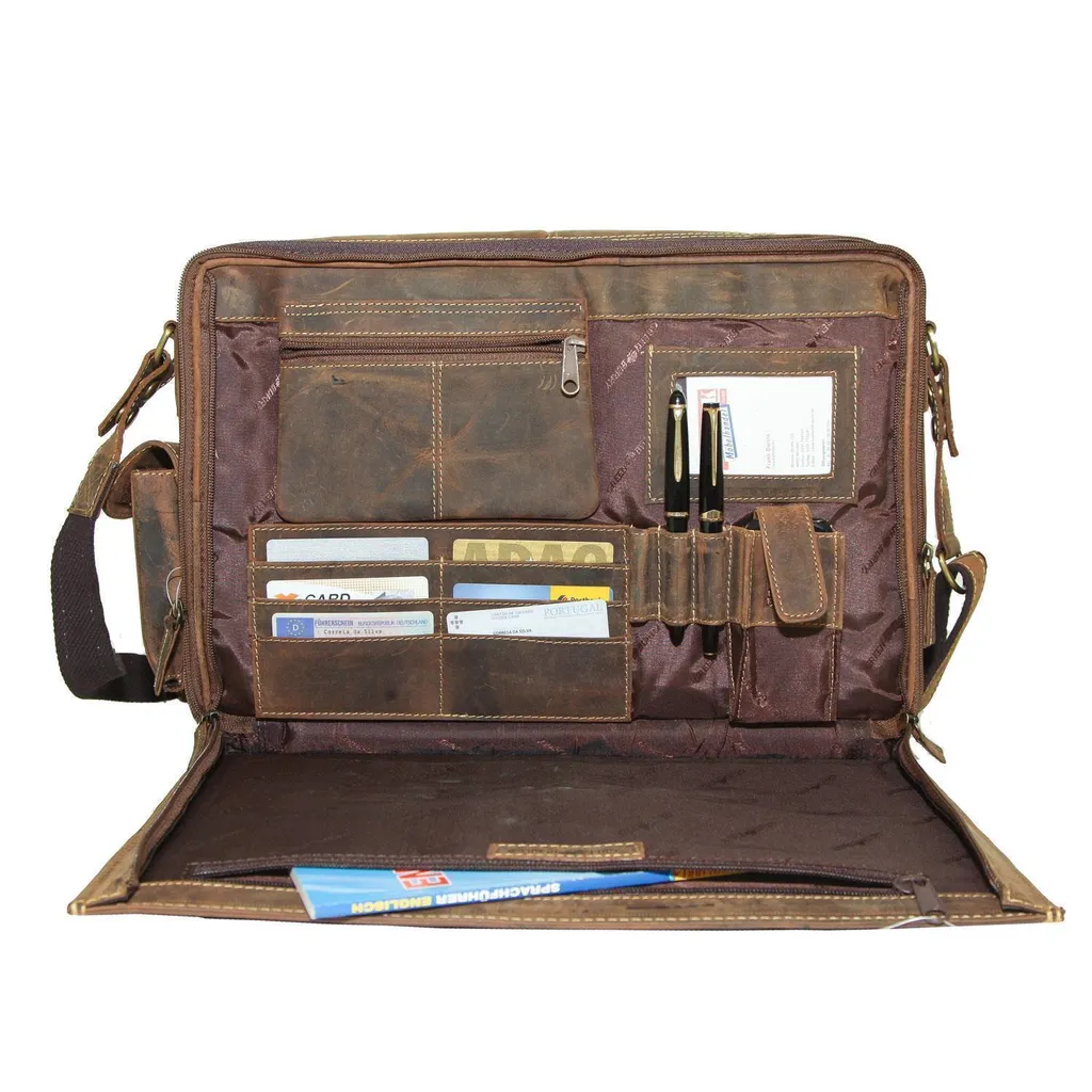 Porte-documents Business Marron Idéal pour Ordinateur et Dossiers A4 - 5