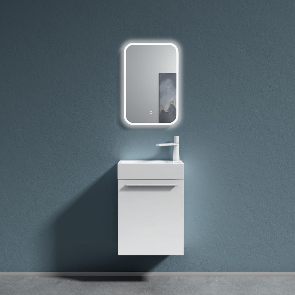 doporro Mobile Bagno Sospeso 46cm Bianco Opaco, Mobile Immagine del prodotto 