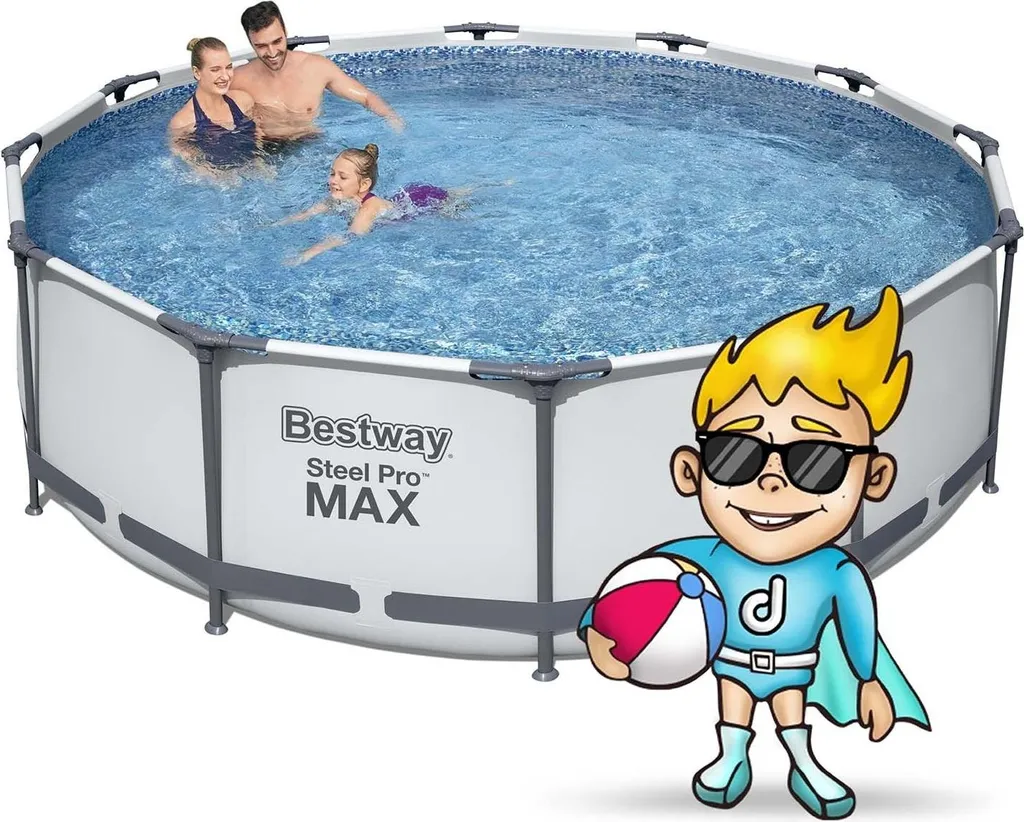 Piscine Bestway 56418 Steel Pro Max 366 x 100 cm avec Kit complet 17-en-1