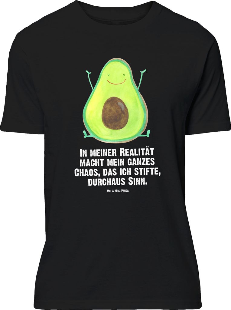 Mr. & Mrs. Panda Größe L T-Shirt Avocado Glücklich - Schwarz - Geschenk, Tshirt, Freude, mit Spruch, Frucht, Shirt, Chaos