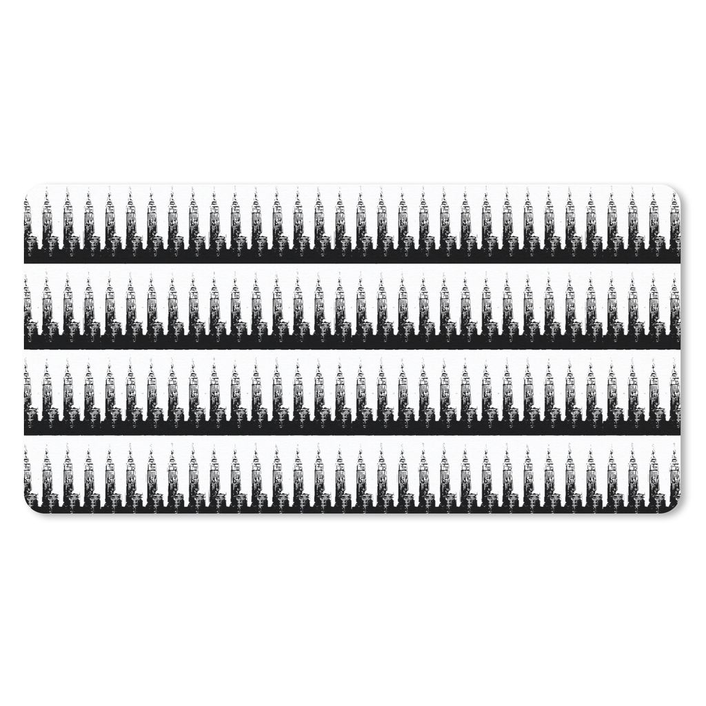 MuchoWow Schreibtischunterlage New York - Muster - Empire State Building 80x40 cm - XXL Mauspad - Gaming Mauspad