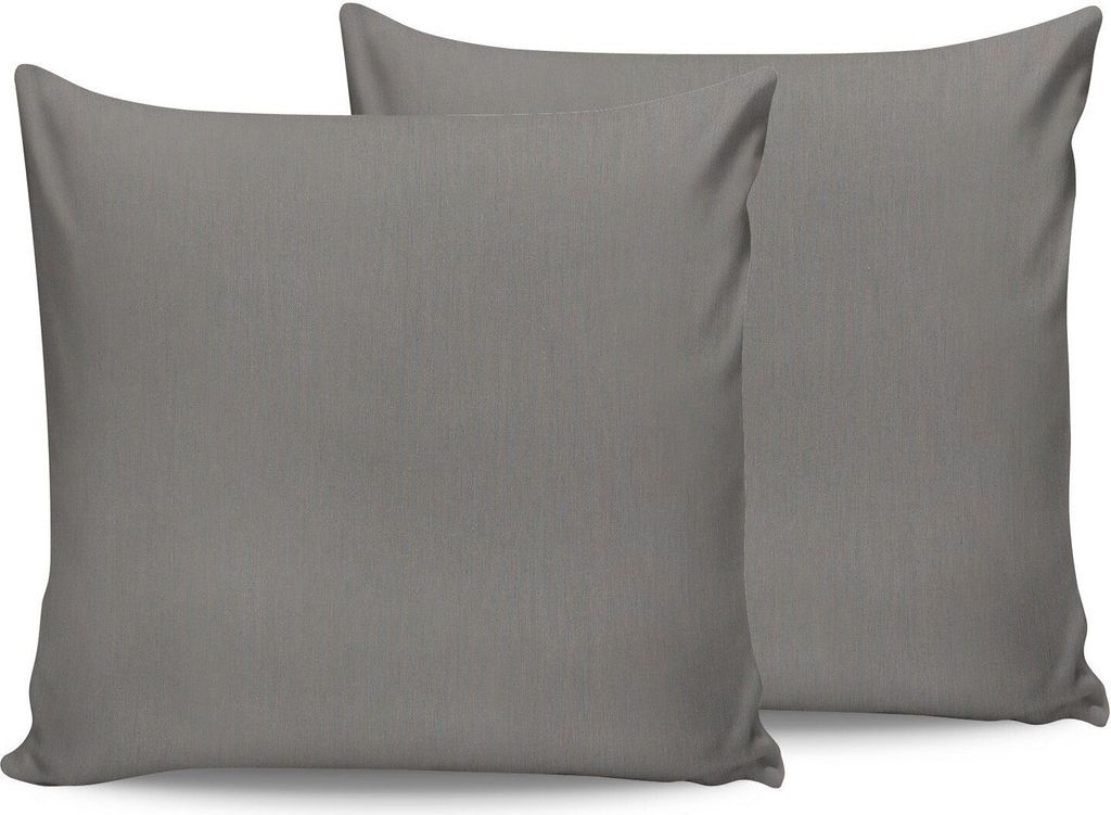 L'Essentiel Linge de Maison, Dark Grey, Kissenbezug-Set (2-teilig) (DE), Dunkelgrau, 100 % BAUMWOLLE RANFORCE, 80 x 80 cm