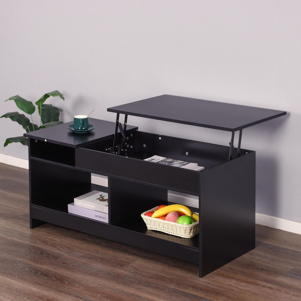 Relaxdays Couchtisch aufklappbar, HBT: 50x110x50 cm