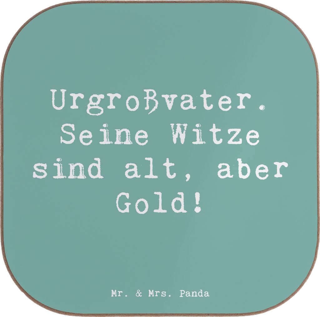 Mr. & Mrs. Panda Untersetzer für Gläser Spruch Urgroßvater Witze - Meeresbrise - Geschenk, Coaster, Erbe, gläseruntersetzer, Holzuntersetzer, T...