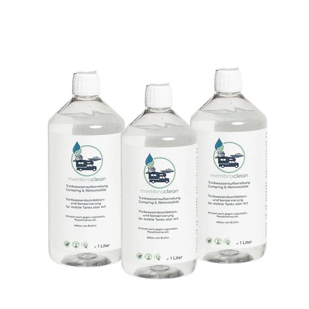 Afbeelding van 3x 1 liter membraclean drinkwaterbehandeling voor camping en camper
