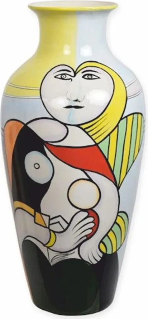 Casa Padrino Vase en Porcelaine Multicolore 63 cm Peint à la Main Art