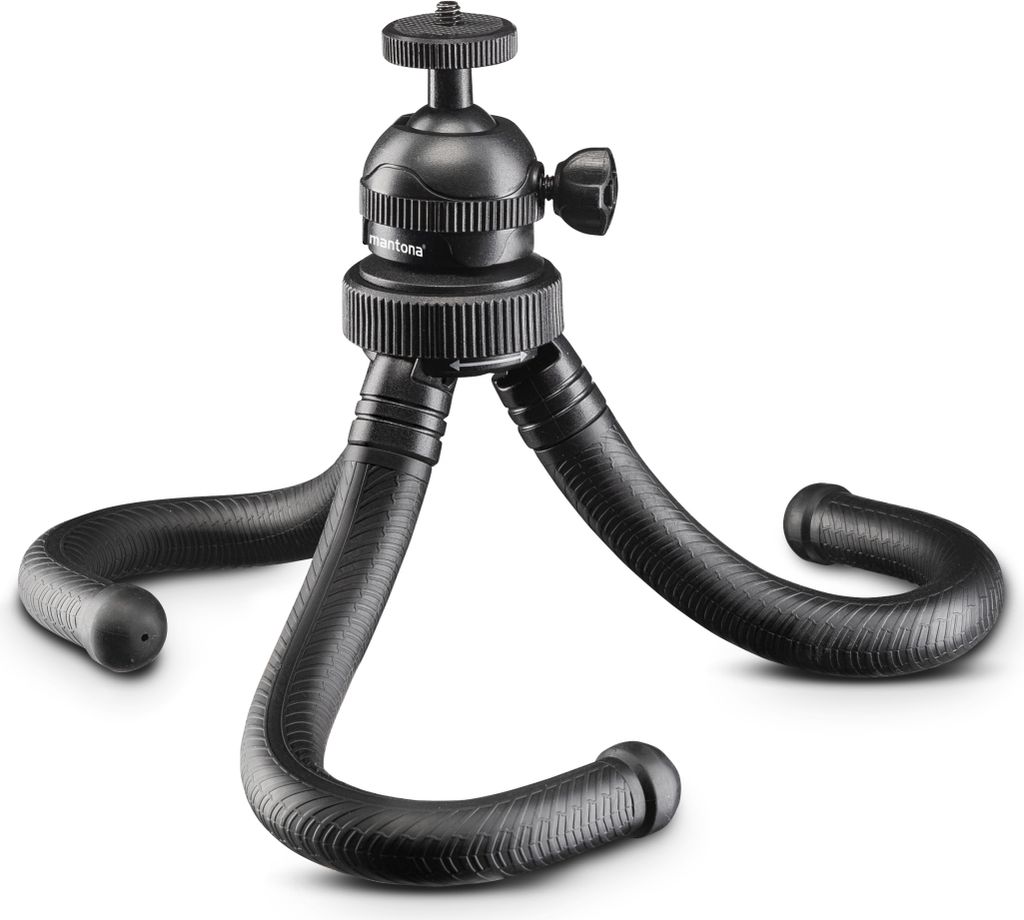 Trépied flexible en caoutchouc, 30 cm, noir, Mantona Gibbo Image du produit 