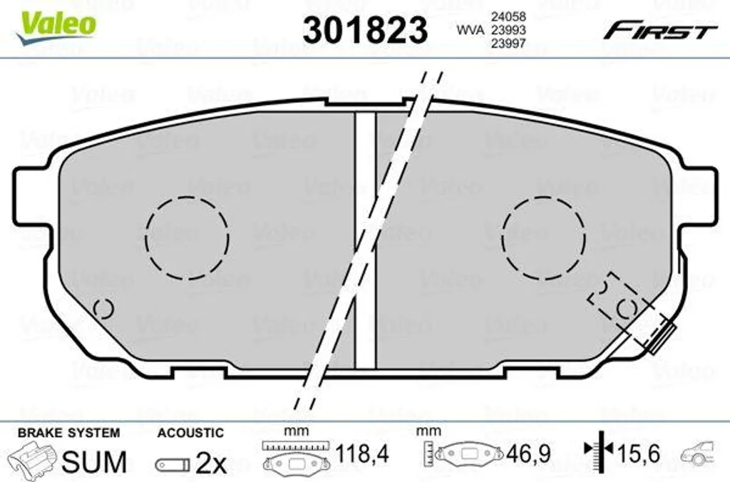 VALEO 301823 Plaquettes de frein OE 583023ED00 haute performance