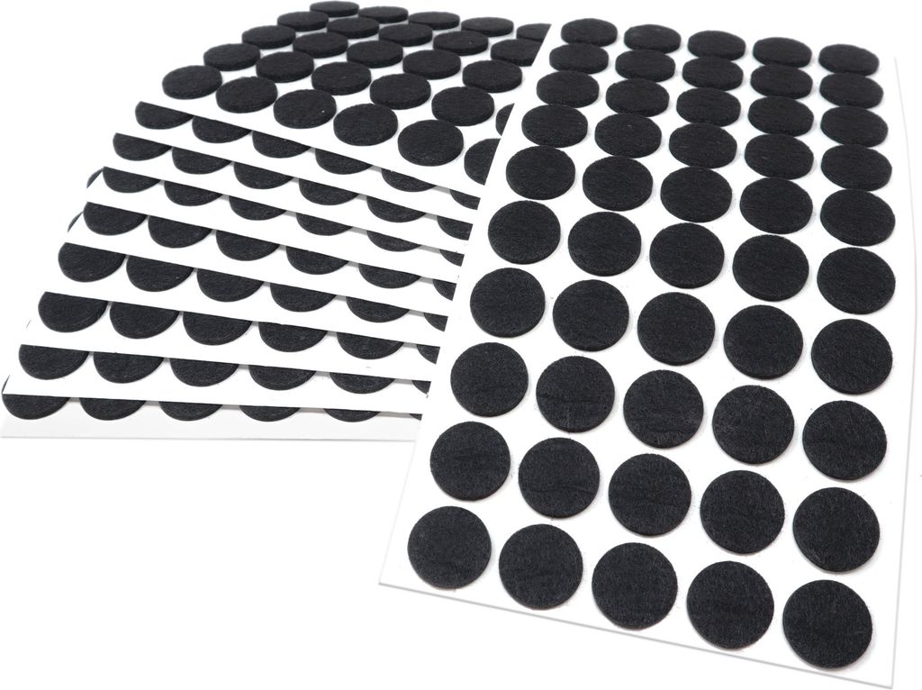 Adsamm® | 500 x selbstklebende Filzgleiter / Schwarz / Ø 22 Produktbild 
