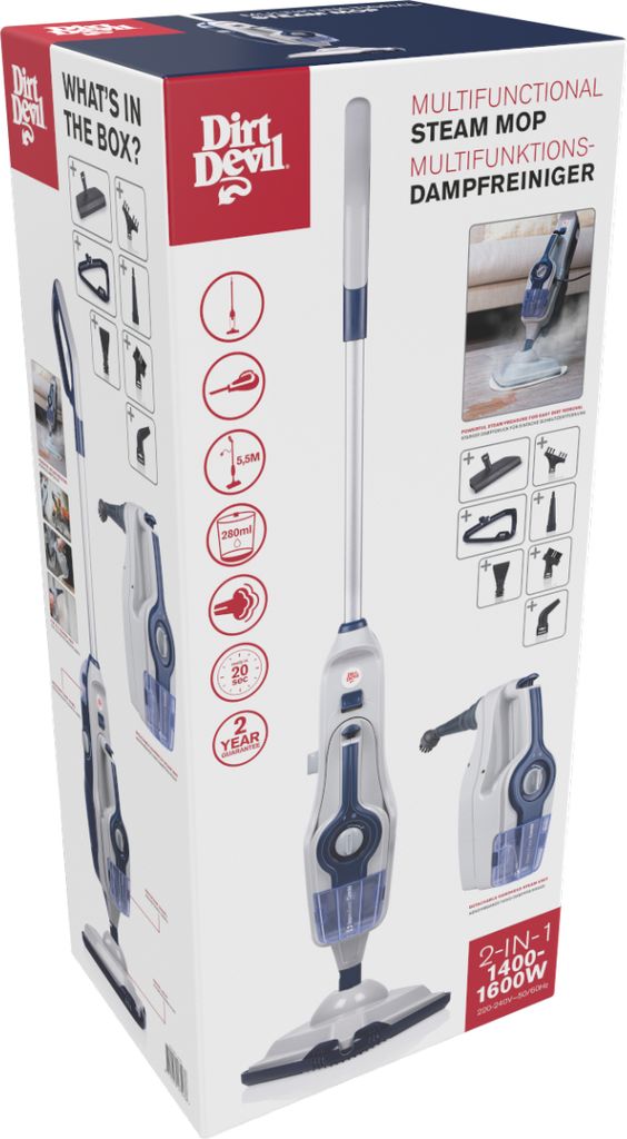 Parní čistič Dirt Devil DD7003, 1600 W, bílý a modrý Obrázek produktu 11