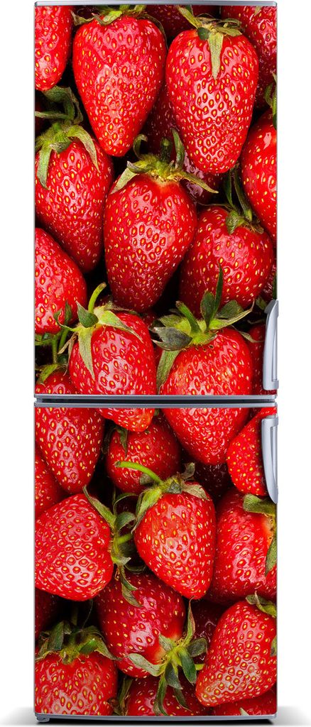 Tulup Kühlschrankdekoration - Magnetmatte - 60 cm x 180 cm - Magnet auf dem Kühlschrank - Erdbeeren