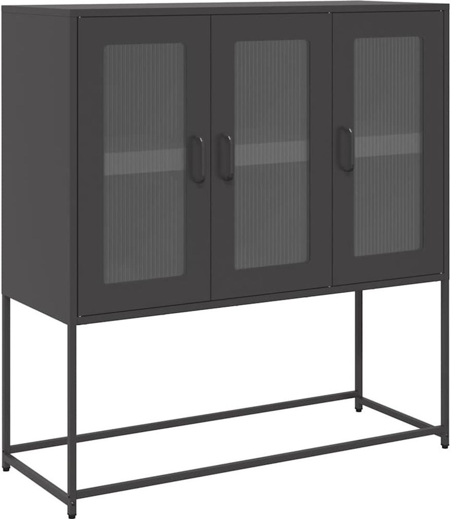 Sideboard Schwarz 100,5x39x107 cm Kaltgewalzter Stahl