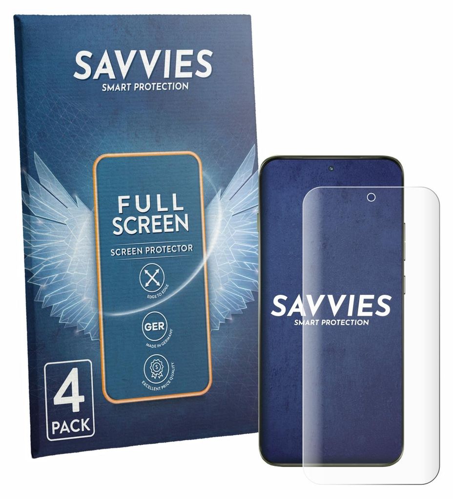 4x Savvies Fullscreen Schutzfolie für Motorola Edge 70 Pro Displayschutz Folie Fullcover Klar Transparent
