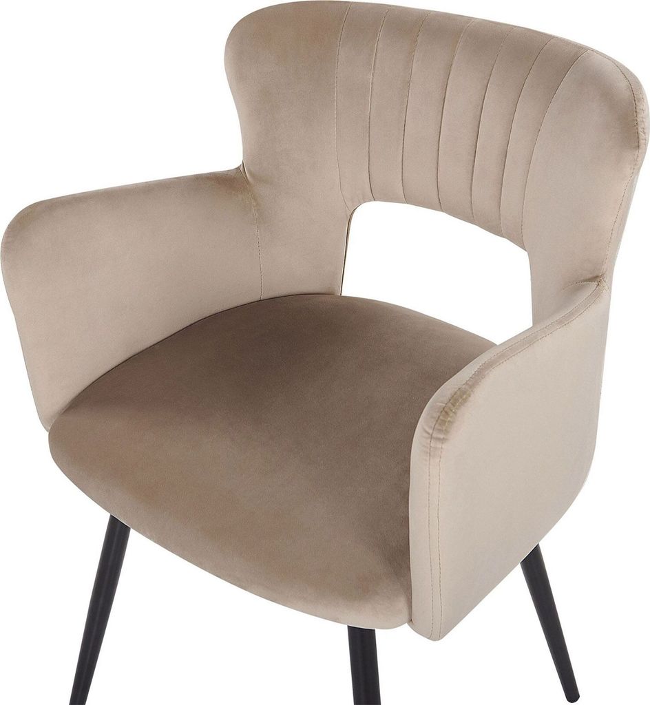 BELIANI Esszimmerstuhl Taupe Polsterbezug mit Armlehnen 4 Produktbild 7