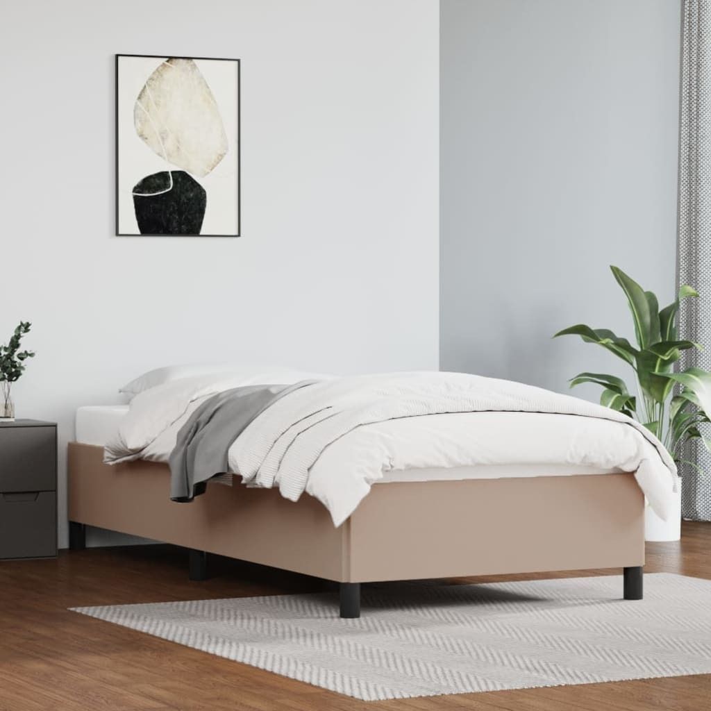 "im Angebot" Bettgestell moderne, Bettrahmen, Polsterbett, Cappuccino-Braun 100x200 cm KunstLED,er - Klassische Betten A356