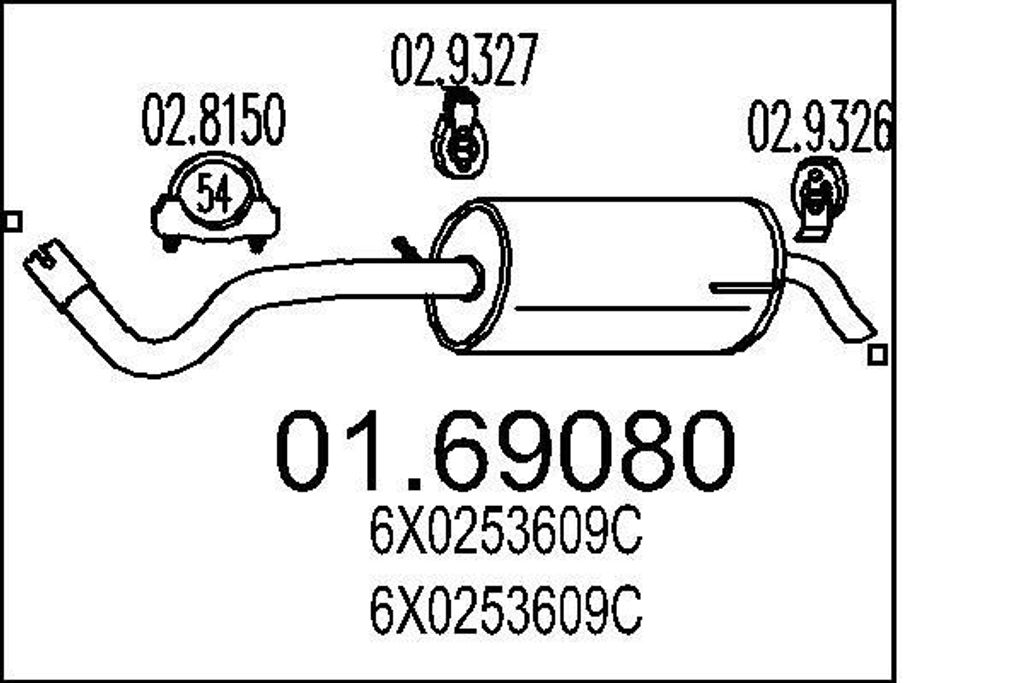 MTS 01.69080 Endschalldämpfer für VW Lupo (6X1, 6E1) Auspuff