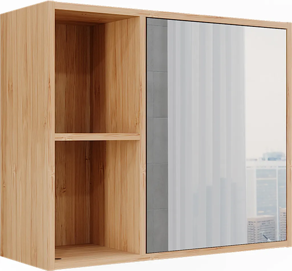 Specchiera Contenitore Bagno in Bambù Vicco Lucie - Eleganza 54cm