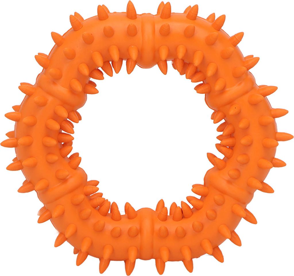 Hundekauspielzeug, Dornendesign, Gummi, leicht, zum Werfen, Fangen, Fliegen, mit Gratring