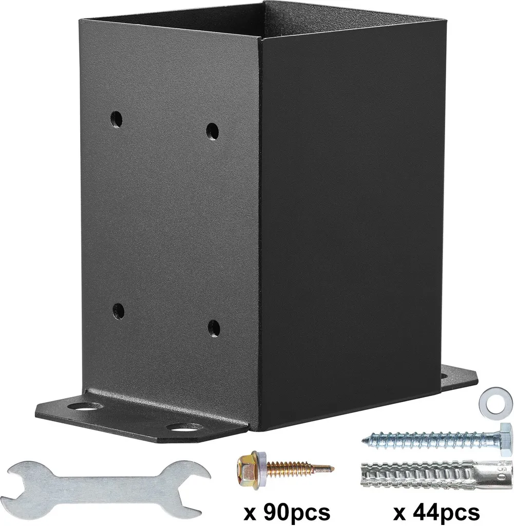 Supporti per Pali 4x4 Pollici (10 pz) - Basi in Acciaio per Gazebo e Patio - 9