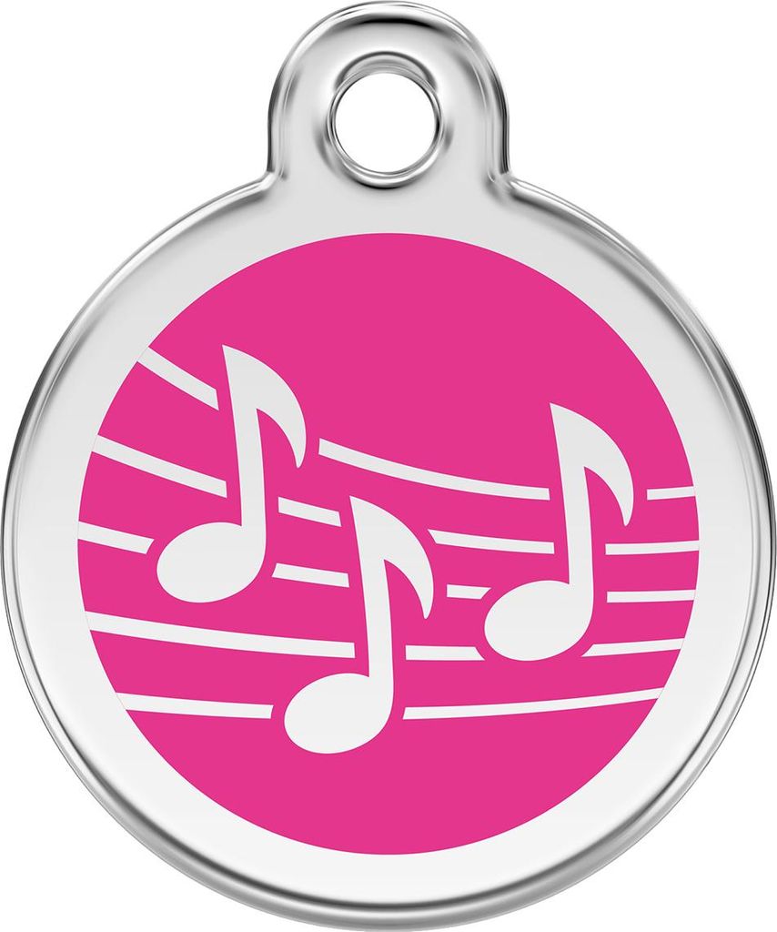 RedDingo Hundemarke mit individueller Gravur Musik hot pink, Größe: L