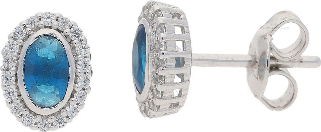 JuwelmaLux Ohrstecker 925 Silber mit Saphir JL10-06-2206
