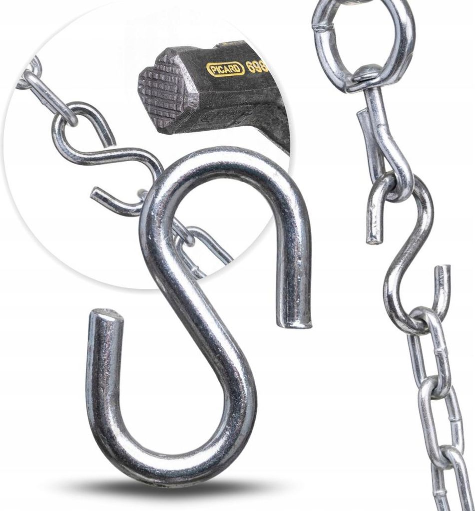 Kettenverbinder - S-Haken - Silber - 1 Stk - Verzinkt - Zugfestigkeit 900 Kg