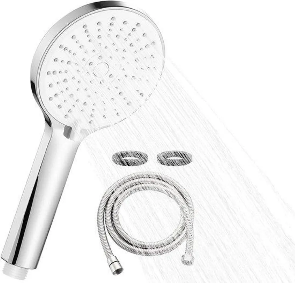 Pomme de douche haute pression avec flexible 2m et 5 modes de jet réglables