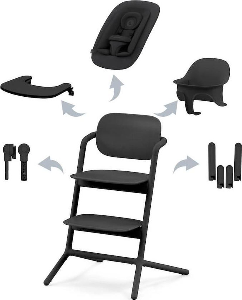 Cybex Lemo 5in1 Set Kinderhochstuhl inkl. LemoTower, Farbe:Stunning Black