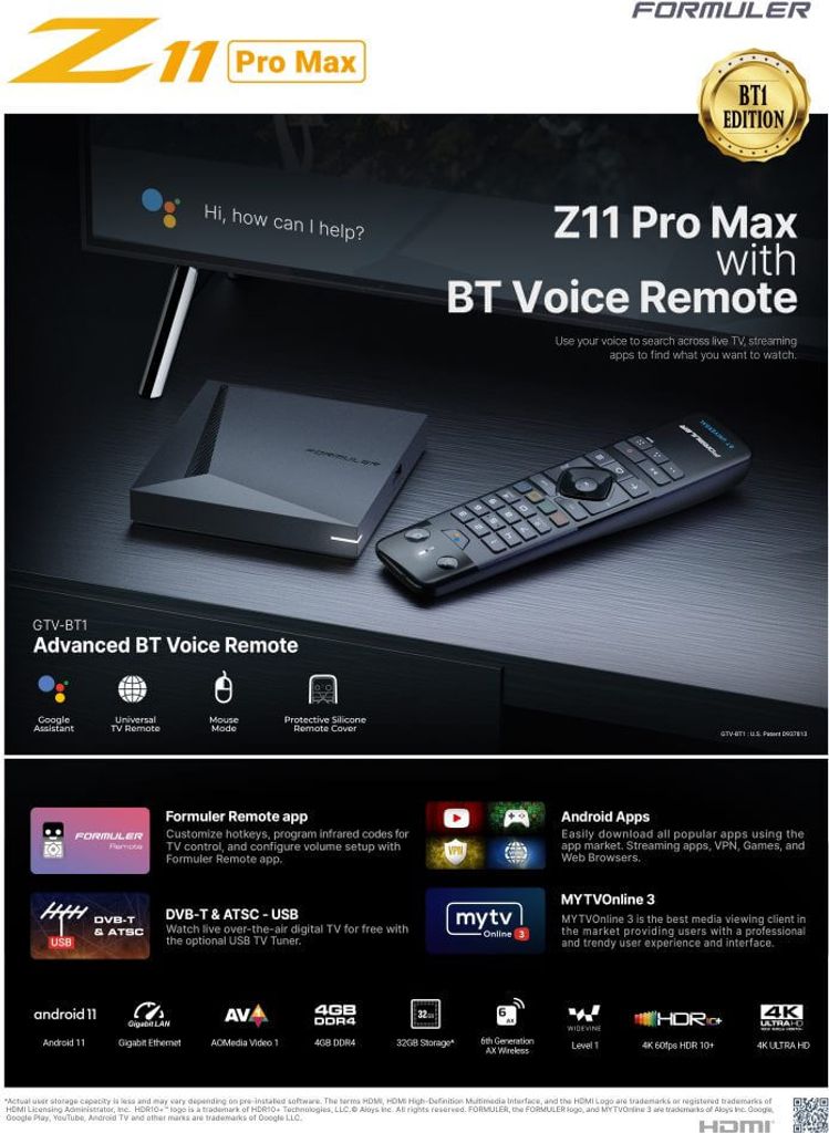 Formuler Z11 Pro Max BT1 Edition 4K UHD Android 11 Produktbild 20