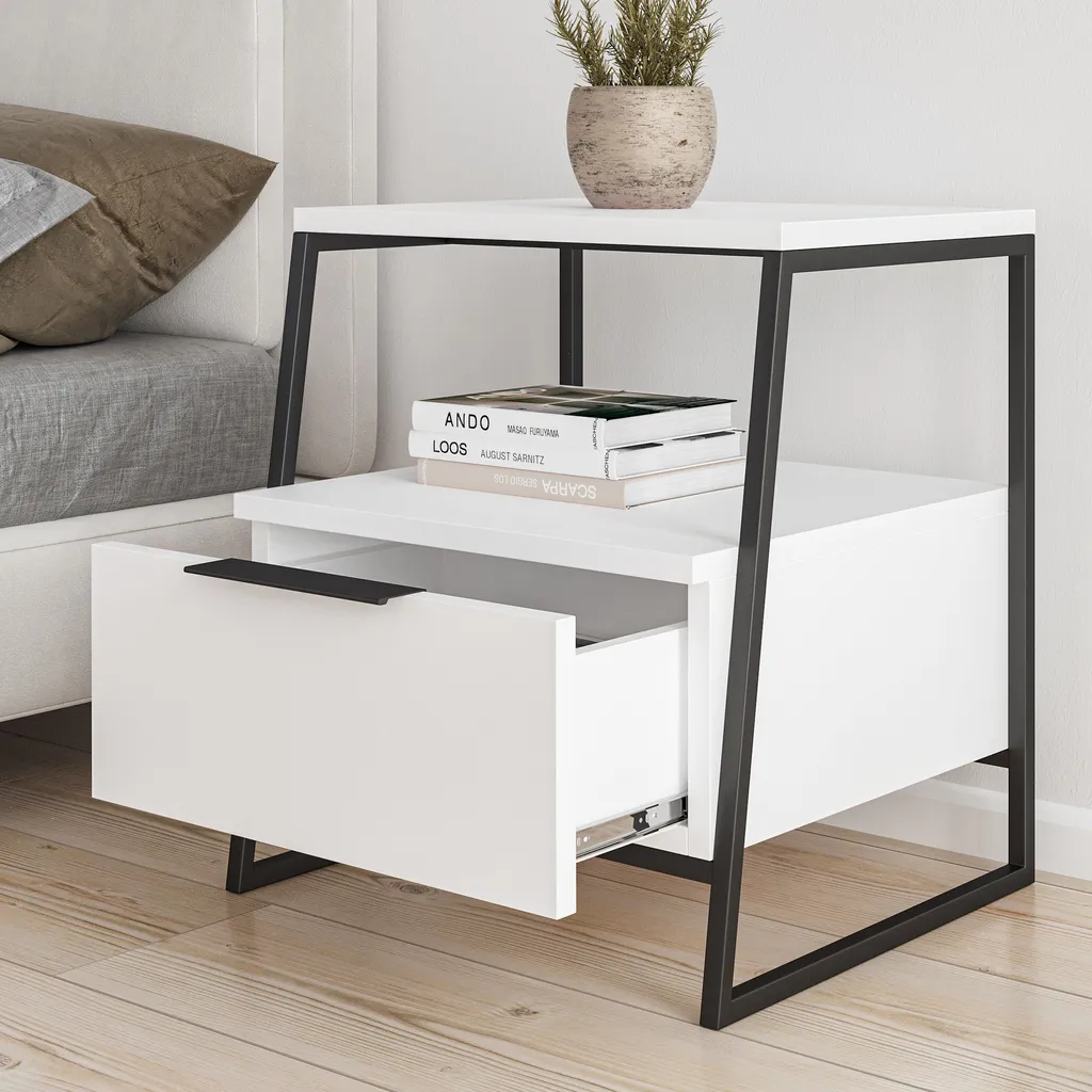 Table de nuit compacte anti-rayures pour optimiser petit espace - 2