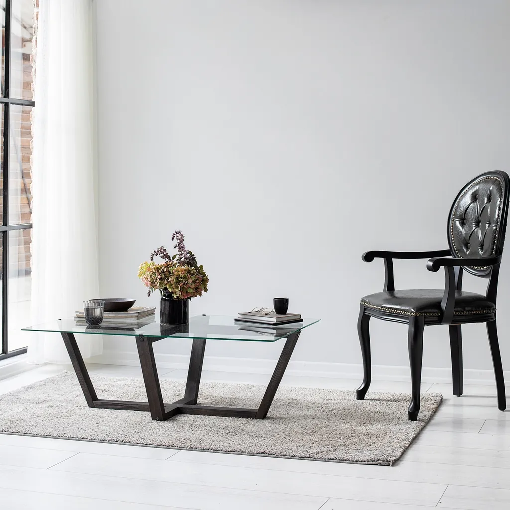 Skye Decor Amalfi Table Basse Anthracite en Bois Chic 105 x 35 x 65 cm