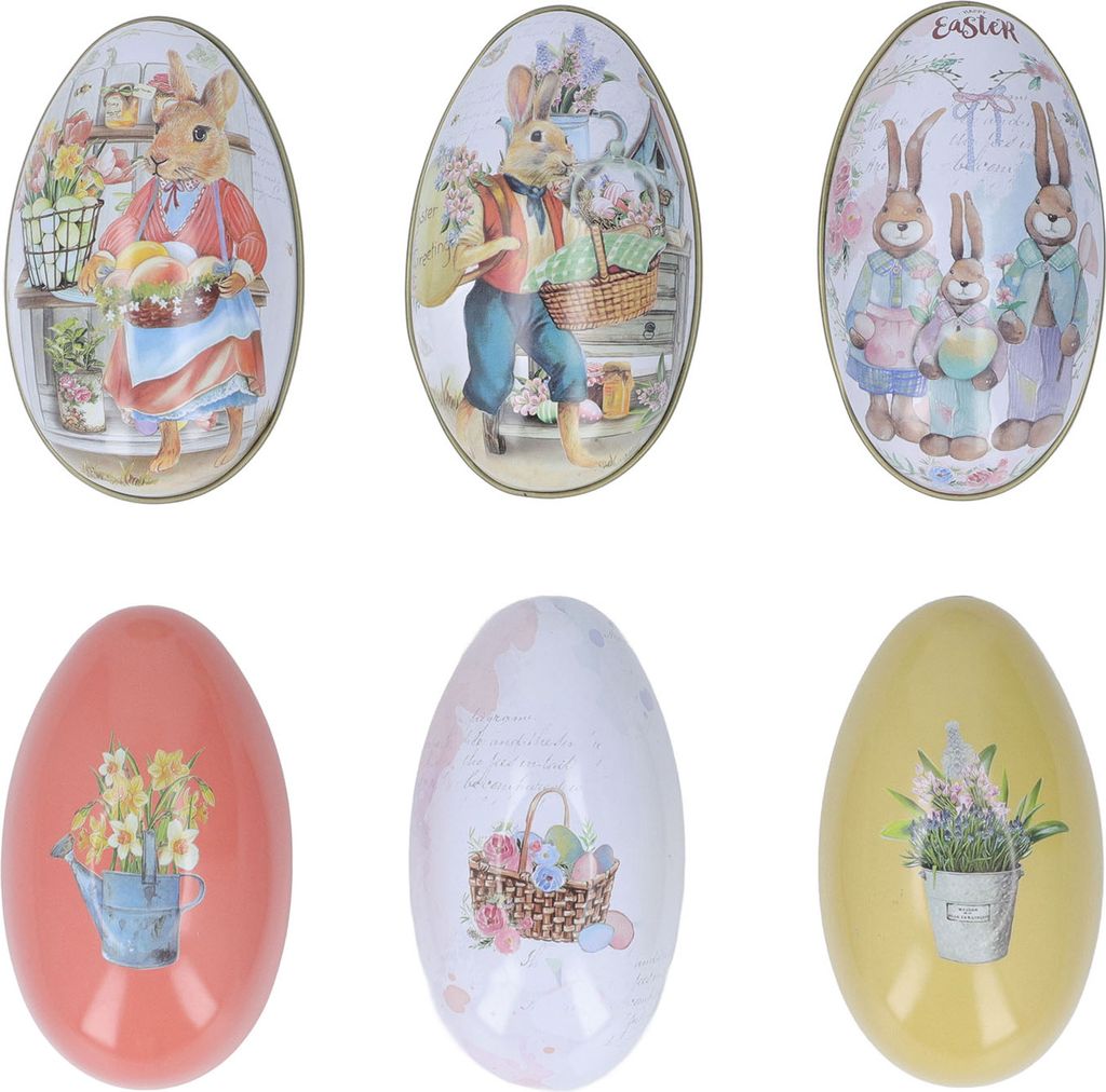 6PCS Iron Ostern Egoform DOCKS -Candy Box Schmuckkanister für Urlaubsparty -Versorgung Ornament