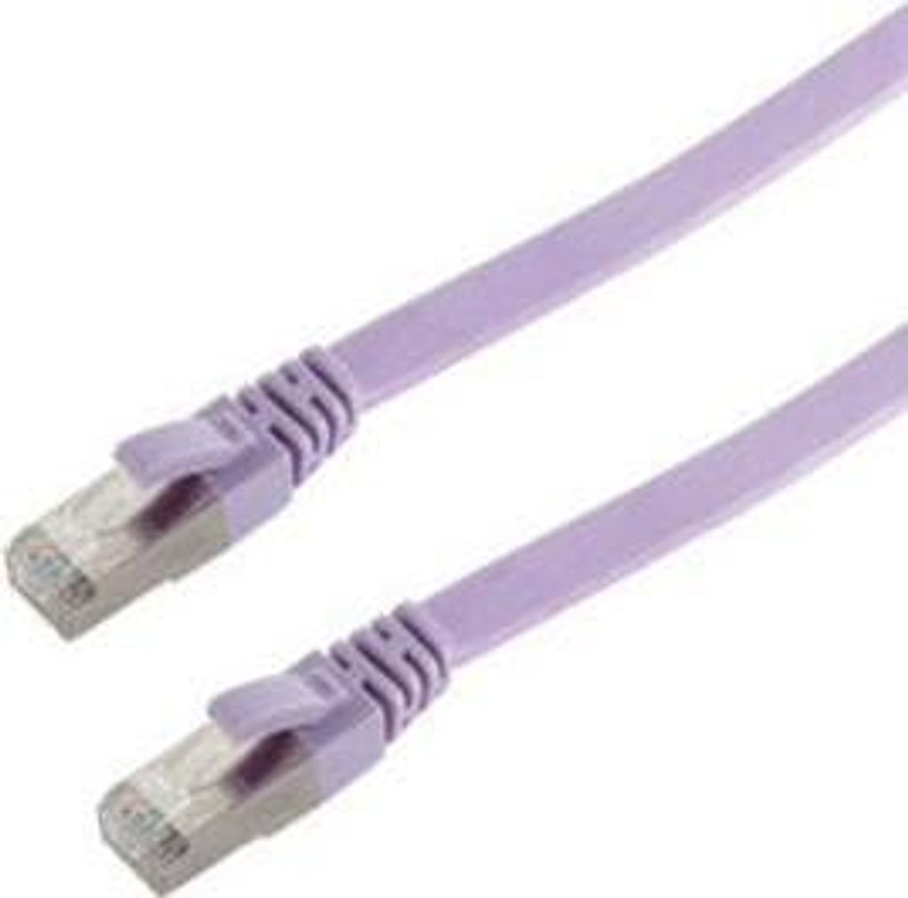 RJ45 Flachkabel m. CAT 7 Rohkabel slim violett 3m