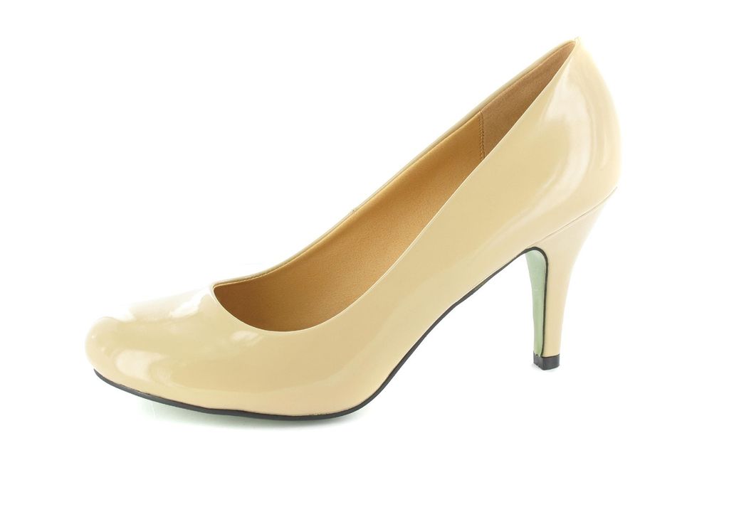 Andres Machado Pumps in Übergrößen Beige AM422 Charol Beige große Damenschuhe