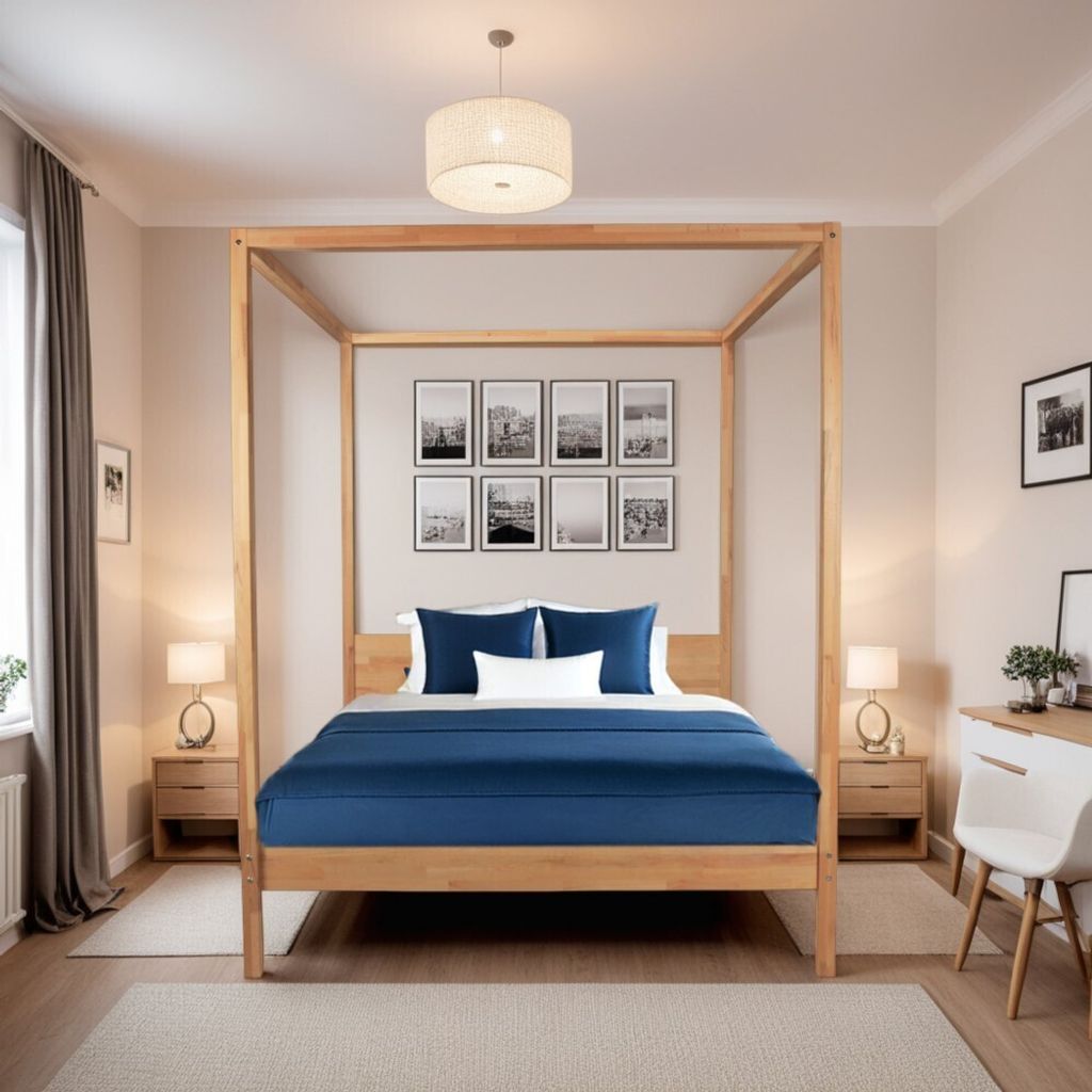 HIMMELBETT ROMANCE /Doppelbett 160X200 - Massiv Buche geölt