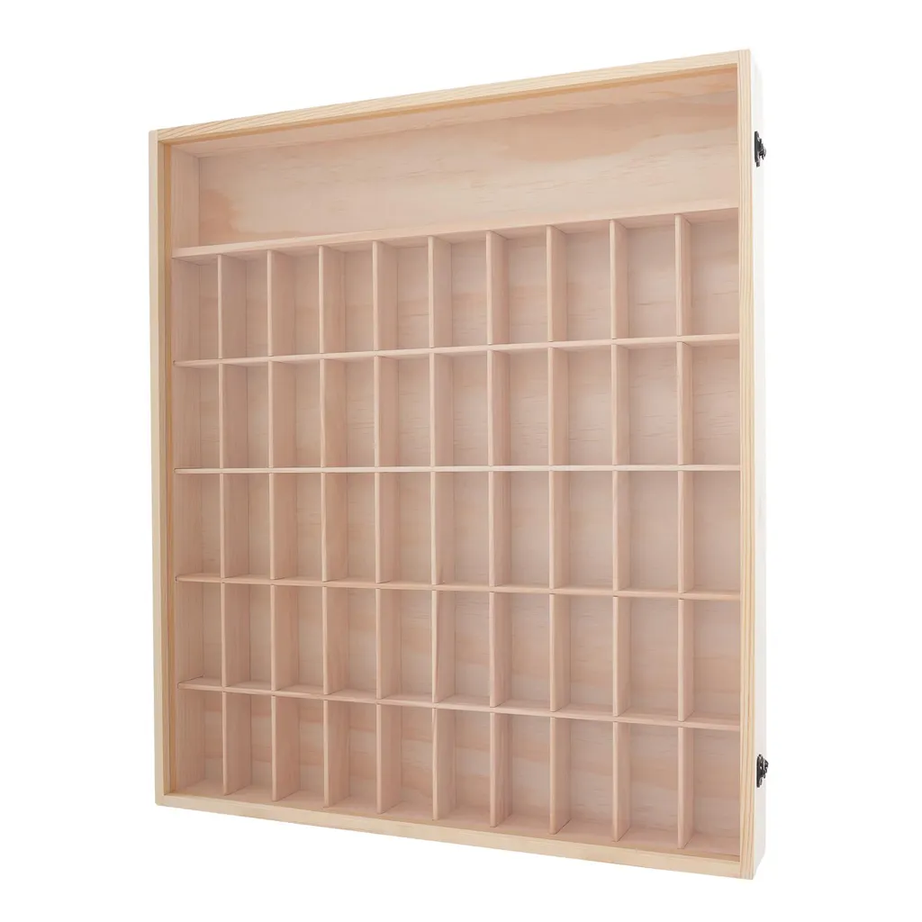 Présentoir mural pour collection de figurines - Vitrine bois 50 niches